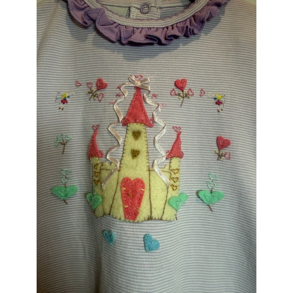 Squiggles by Charlie Girls Purple Pima Cotton Castle Ruffle Pajama Set 4/5 - Picture 3 of 8